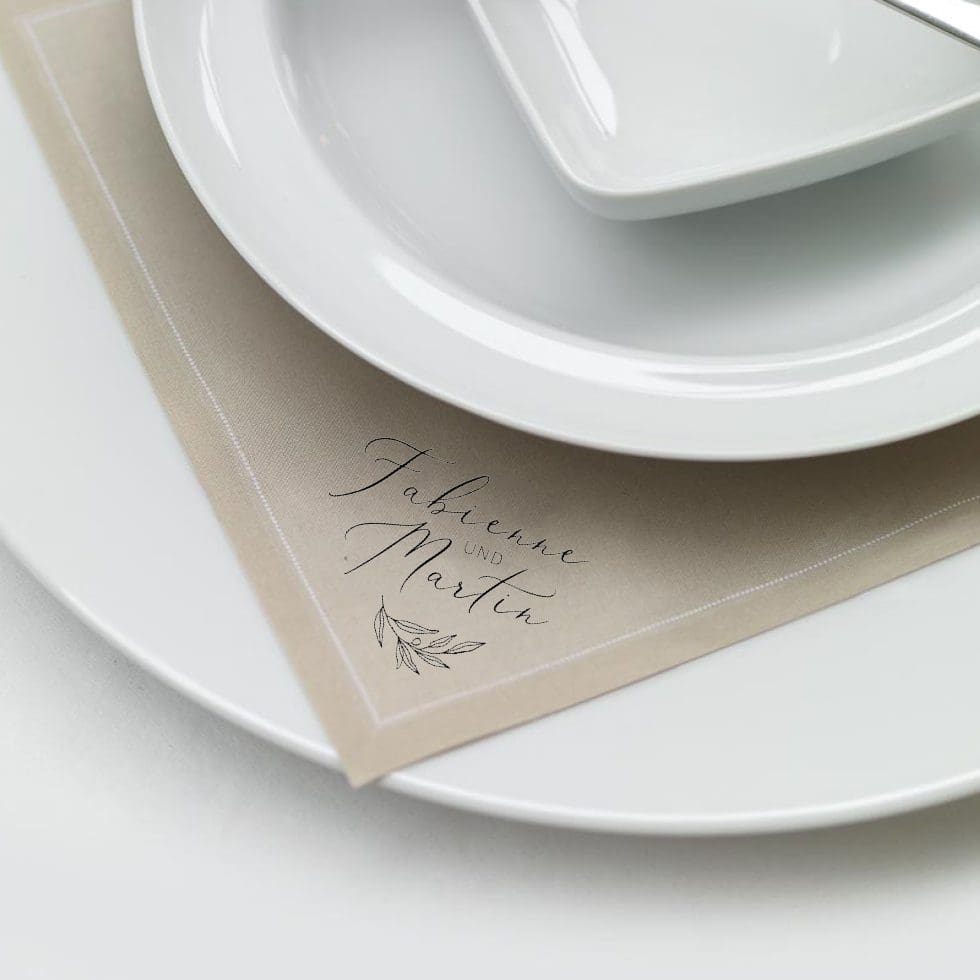 Serviette bestempeln Serviette bestempeln