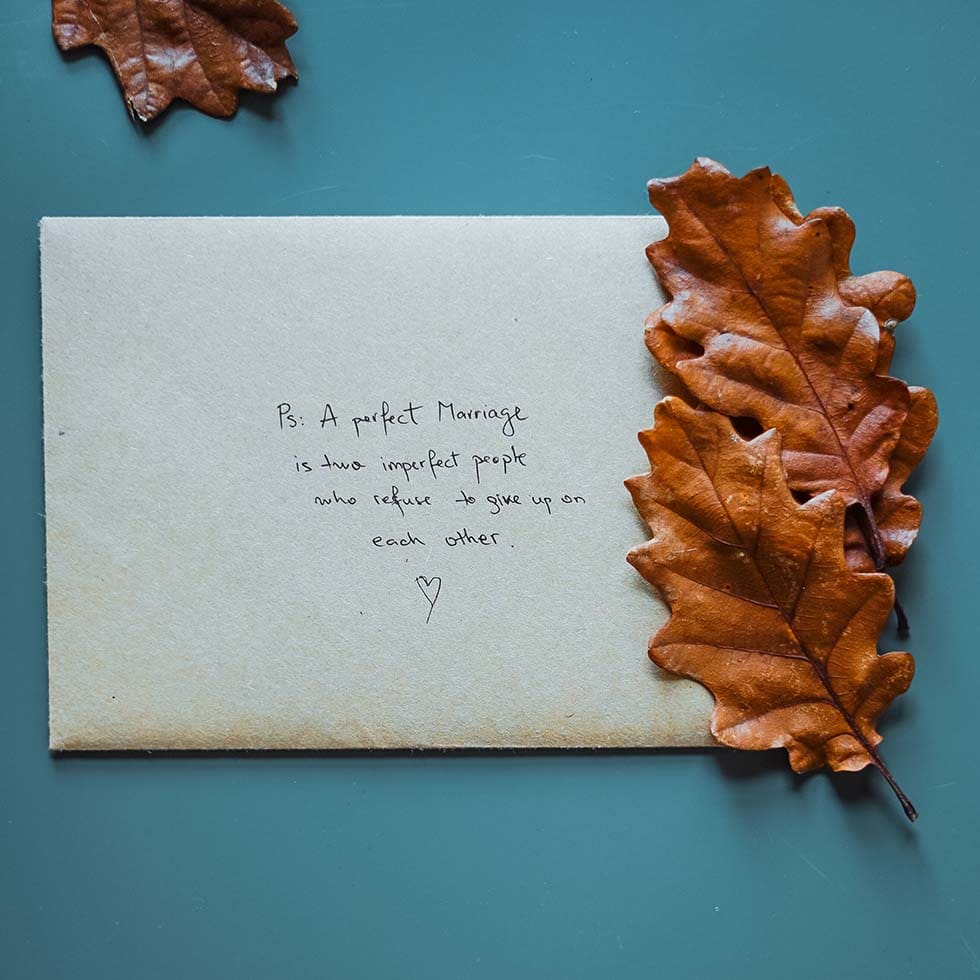 Brief-Hochzeit-Zitat Postkarte Hochzeit Umschlag