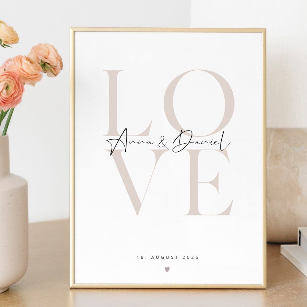 Hochzeitsposter Hochzeitsposter Love personalisierbar