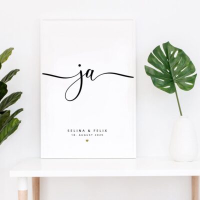 Hochzeitsposter Ja personalisierbar
