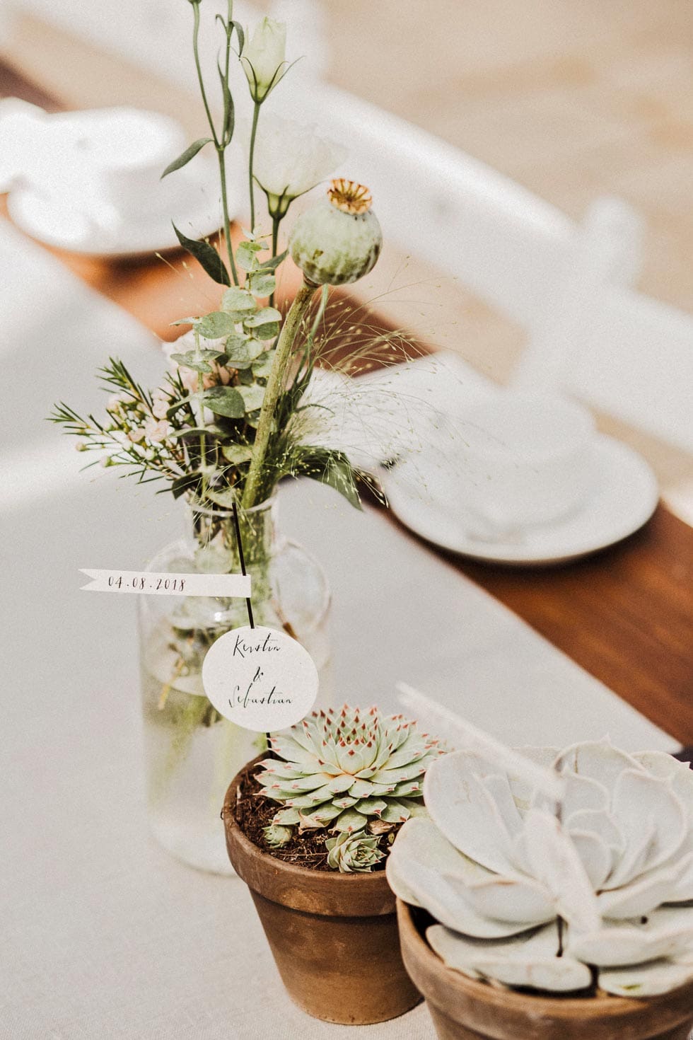 Gewaechshaus-Hochzeit Boho Tischdeko Gewächshaus Hochzeit