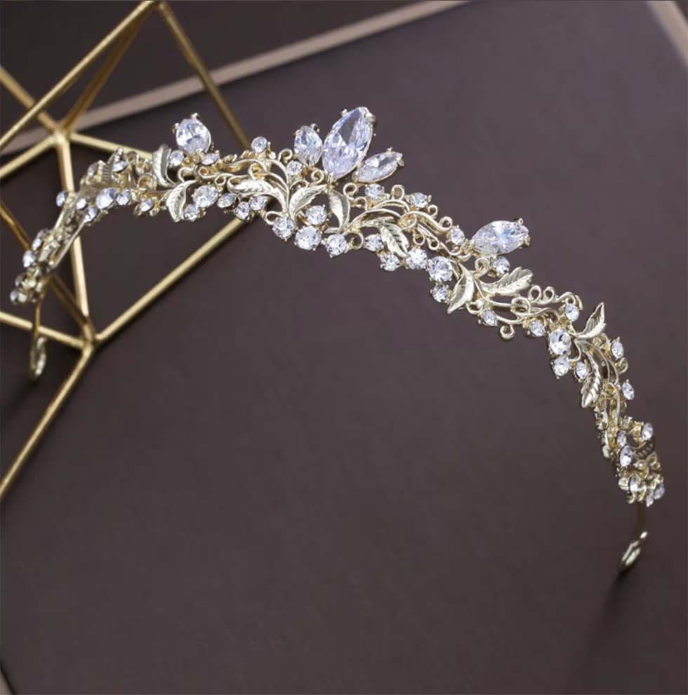 Diadem-Gold-Braut Tiara Braut Gold