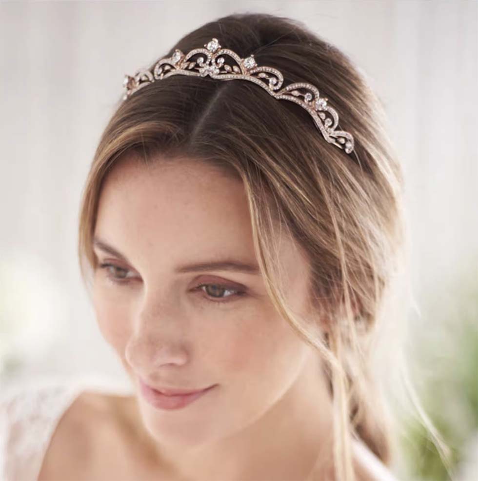 Diadem-Gold-schmal Diadem Hochzeit Gold