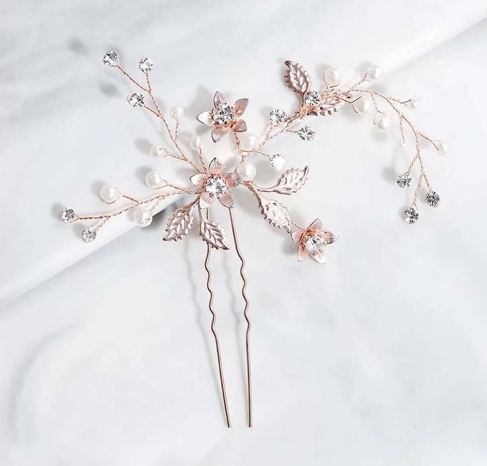 Haarnadel-Blumen-Rosegold Haarnadeln Rosegold
