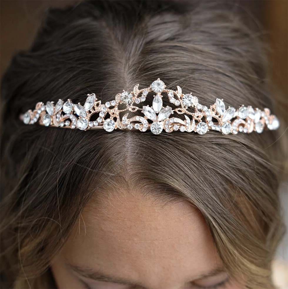 Tiara-Gold-Swarovski-10 Diadem Braut Gold