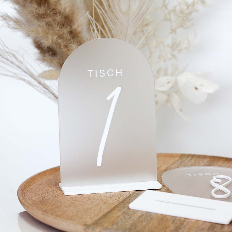 Tischnummern Acryl: Die schönsten Designs Tischnummer Acryl Bogen matt