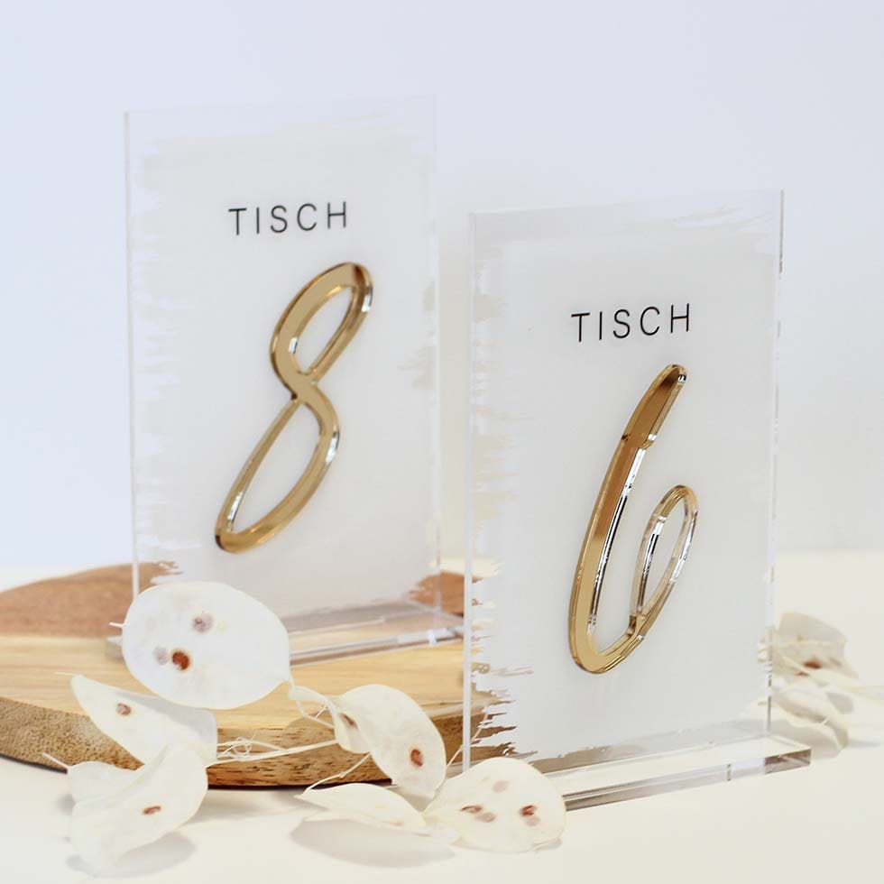 Tischnummern Acryl: Die schönsten Designs Tischnummer Acryl 3D