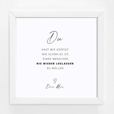 Bildgeschenk Hochzeit Rahmen weiß