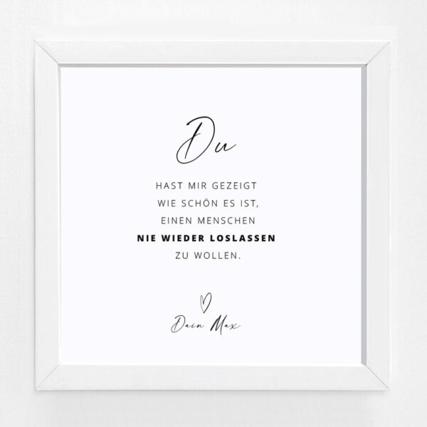 Bildgeschenk Hochzeit Rahmen weiß