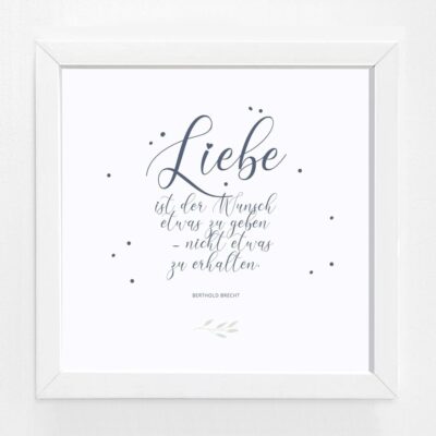 Bildgeschenk Hochzeit Rahmen weiß