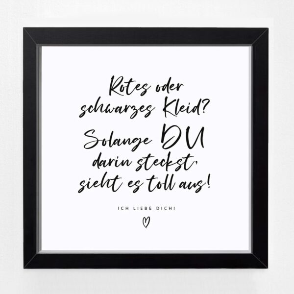 Bildgeschenk Hochzeit Rahmen schwarz