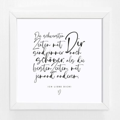 Bildgeschenk Hochzeit Rahmen weß