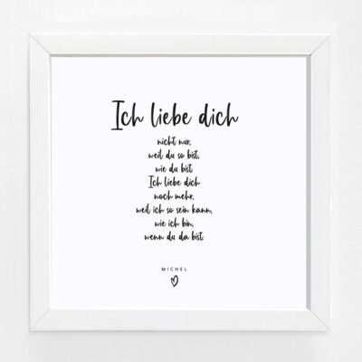 Bildgeschenk Hochzeit Rahmen weiß