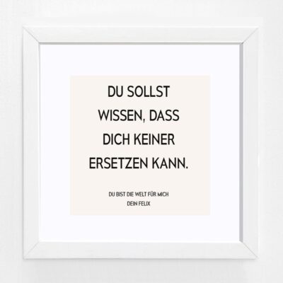 Bildgeschenk Hochzeit Rahmen weiß