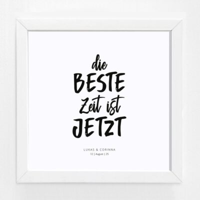 Bildgeschenk Hochzeit Rahmen weiß