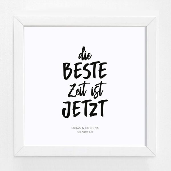 Bildgeschenk Hochzeit Rahmen weiß