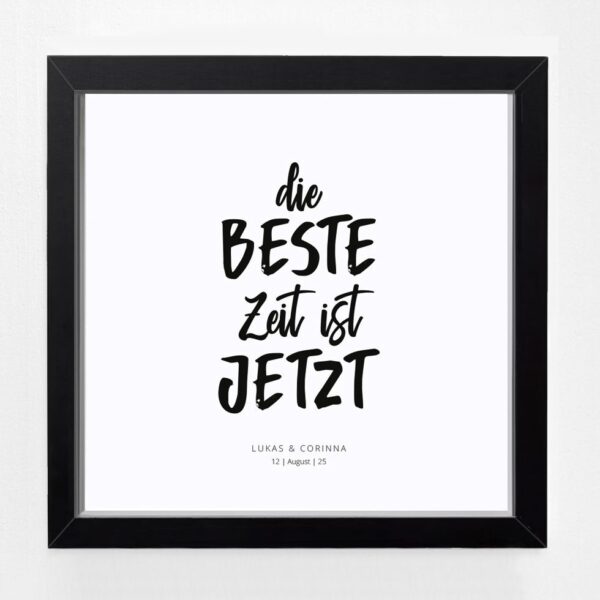 Bildgeschenk Hochzeit Rahmen schwarz