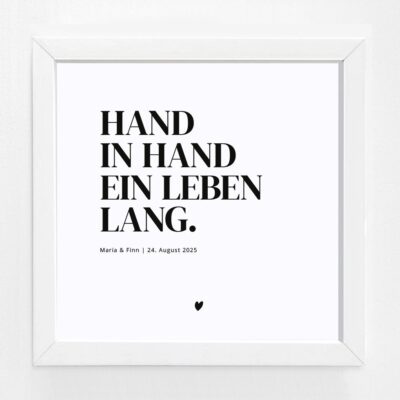 Bildgeschenk Hochzeit Rahmen weiß