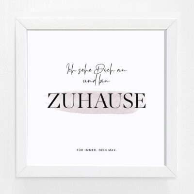 Bildgeschenk Hochzeit Rahmen weiß