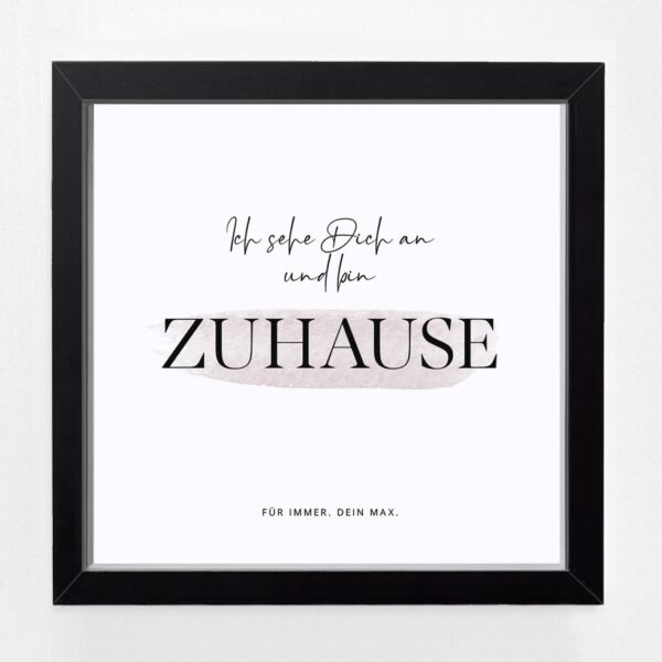 Bildgeschenk Hochzeit Rahmen schwarz