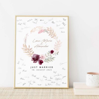 Gästebuch Bild Boho Kranz