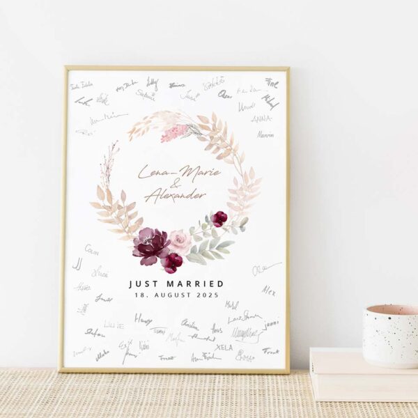 Gästebuch Bild Boho Kranz