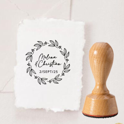 Stempel Hochzeit Vintage Kranz