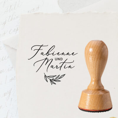 Hochzeitsstempel Kalligraphie Zweig personalisiert