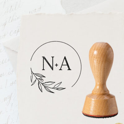 Hochzeitsstempel Monogramm Zweig