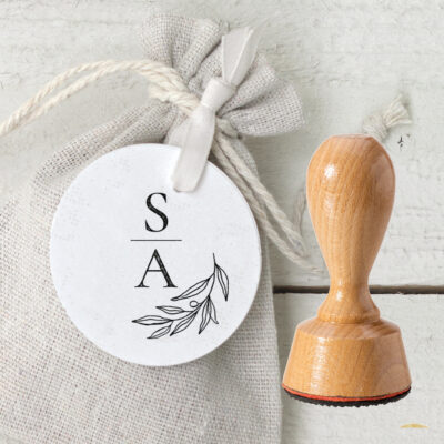 Stempel Hochzeit Initialen Handzeichnung