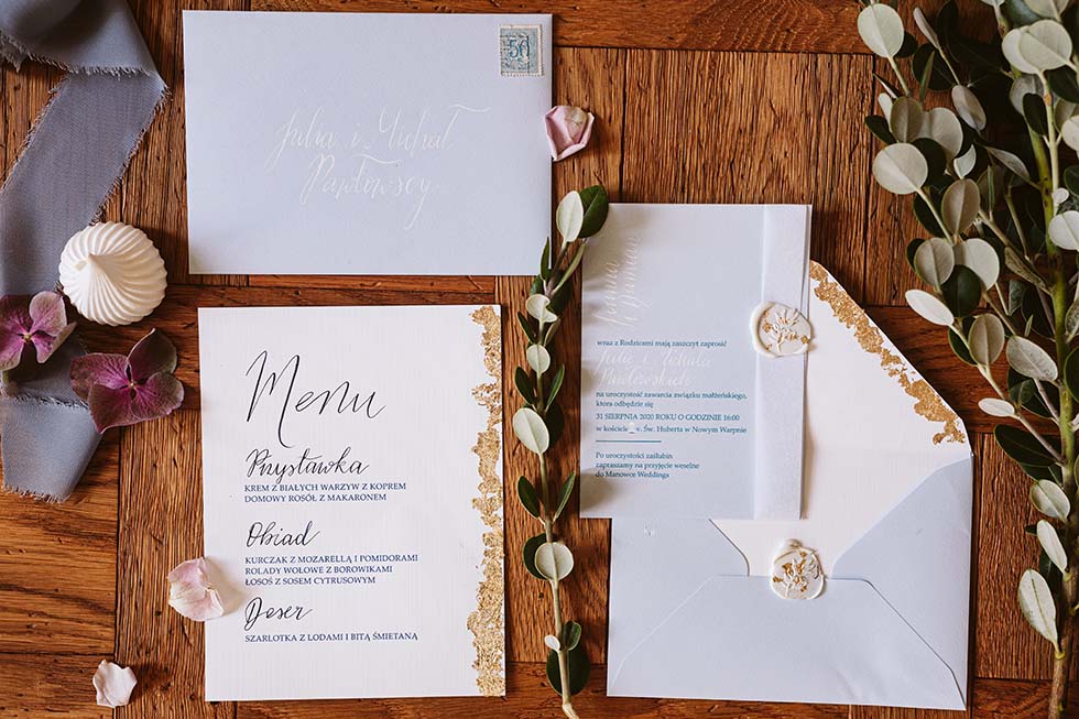 Hochzeitseinladung mit Blattgold basteln Hochzeitseinladung Blattgold