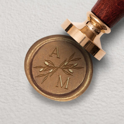 Siegelstempel Olivenzweige personalisiert