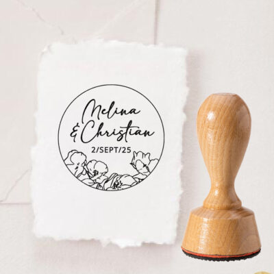 Stempel Hochzeit Blumen elegant