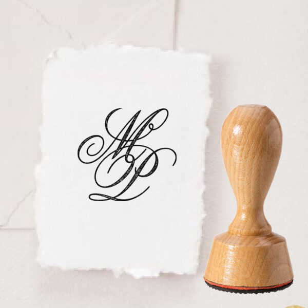 Stempel Hochzeit Initialen Kalligraphie