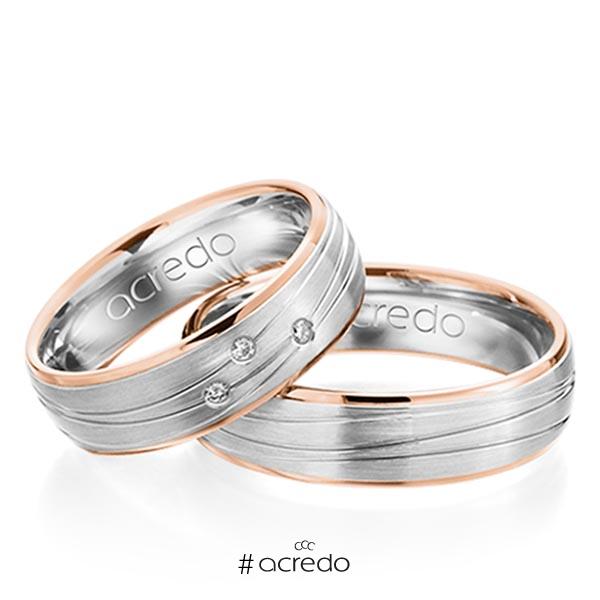 Bicolor Eheringe Rotgold Weißgold