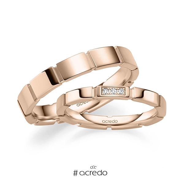 Eheringe modern Gold Rosegold