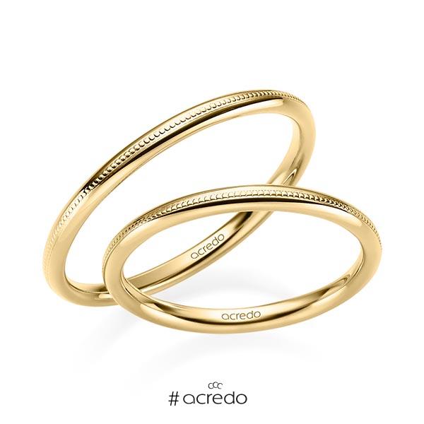 Trauringe Kugelband Design Trauringe Kugelband Design Gelbgold schmal