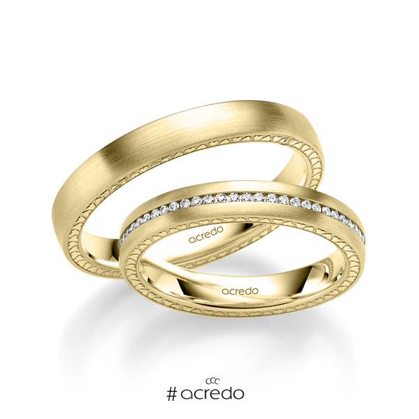 Trauringe Gold romantisch Brillanten Trauringe romantisch Brillanten Gelbgold