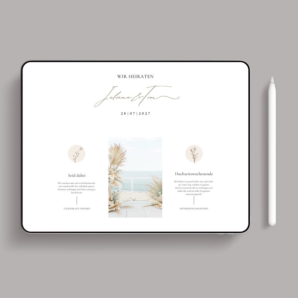 Hochzeitshomepage elegant
