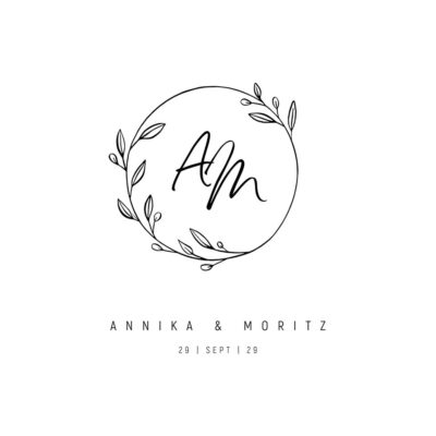 Hochzeitslogo Kranz modern