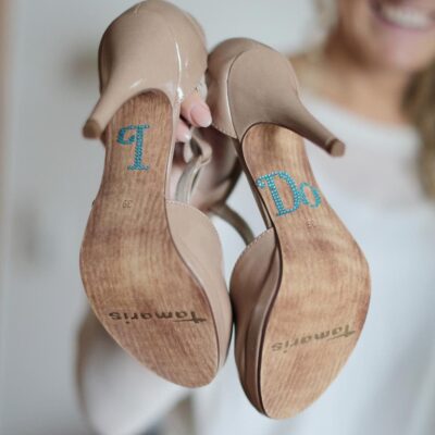 Schuhsticker Hochzeit Blau I do