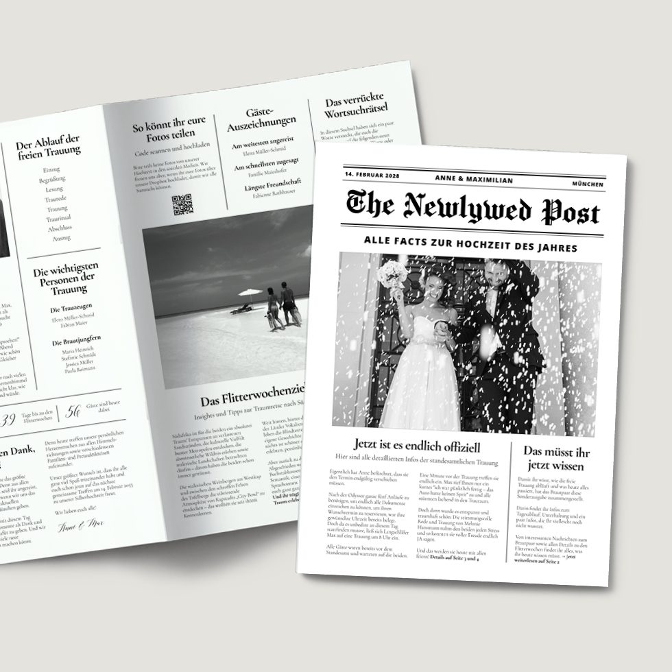 Hochzeitszeitung Tageszeitung Hochzeitszeitung Tageszeitung