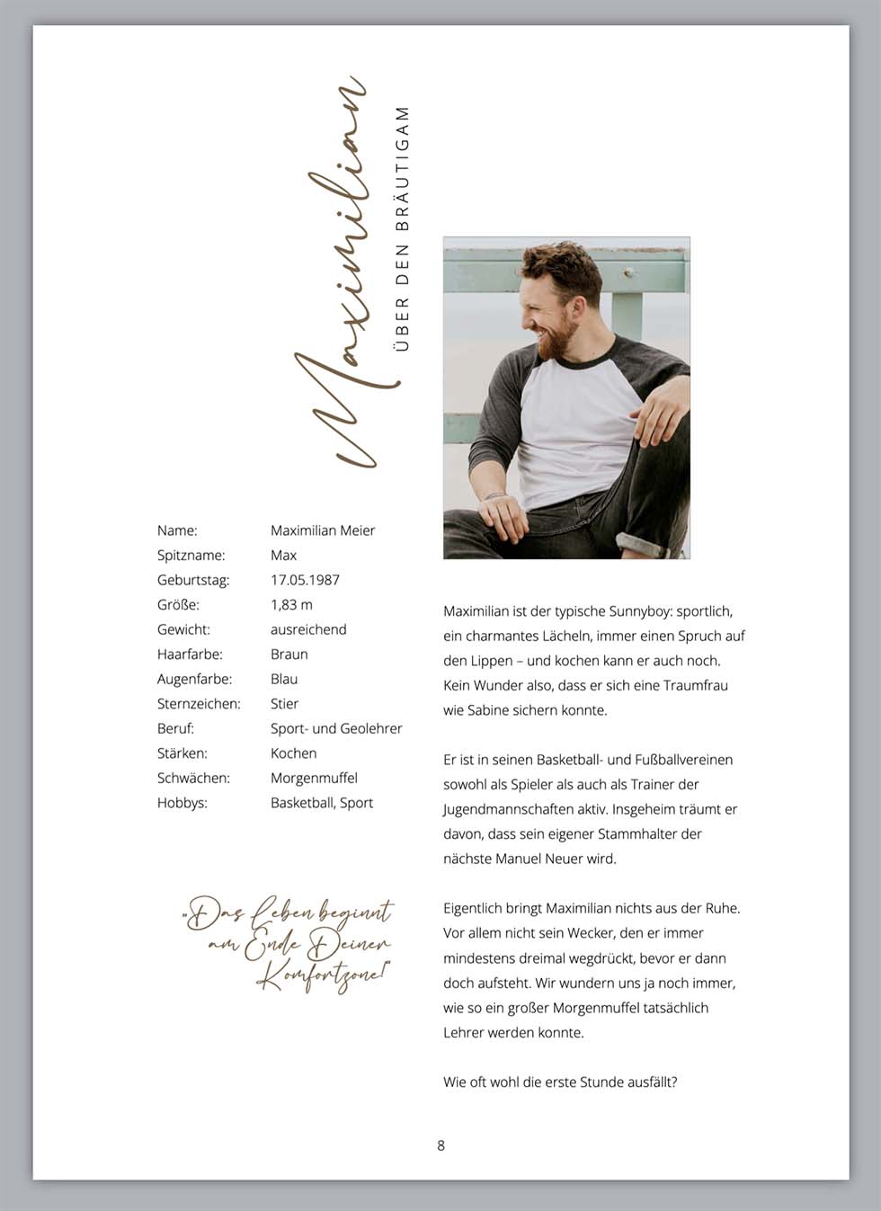 Layout Steckbrief Layout Steckbrief