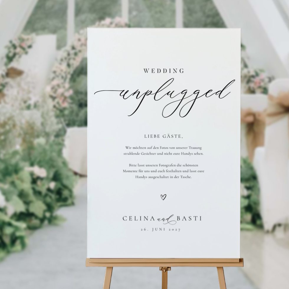 unplugged Wedding Schild Hochzeit elegant unplugged Wedding Schild Hochzeit elegant
