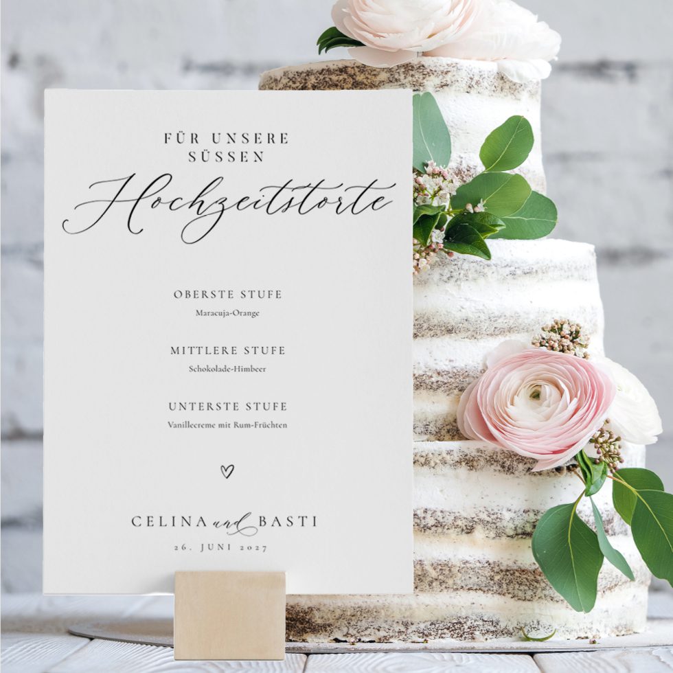 Hochzeitstorte Schild Hochzeit elegant Hochzeitstorte Schild Hochzeit elegant