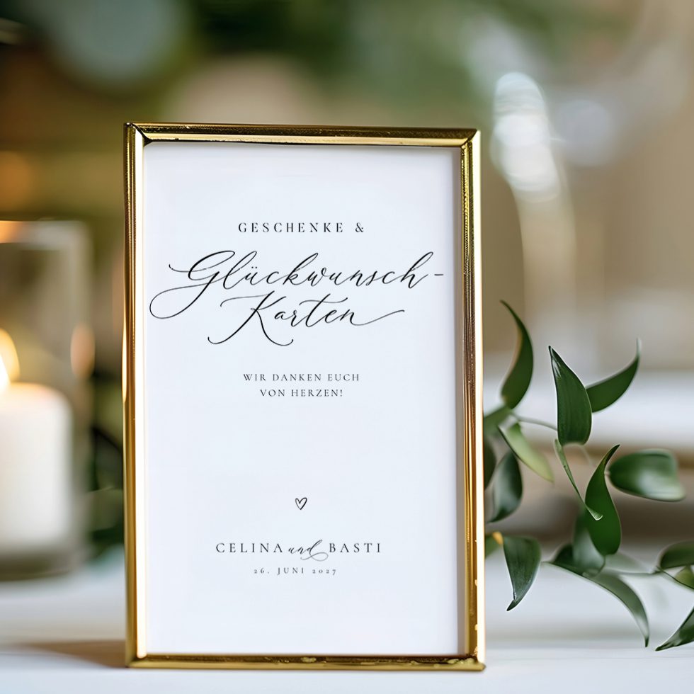Karten und Geschenke Schild Hochzeit elegant Karten und Geschenke Schild Hochzeit elegant