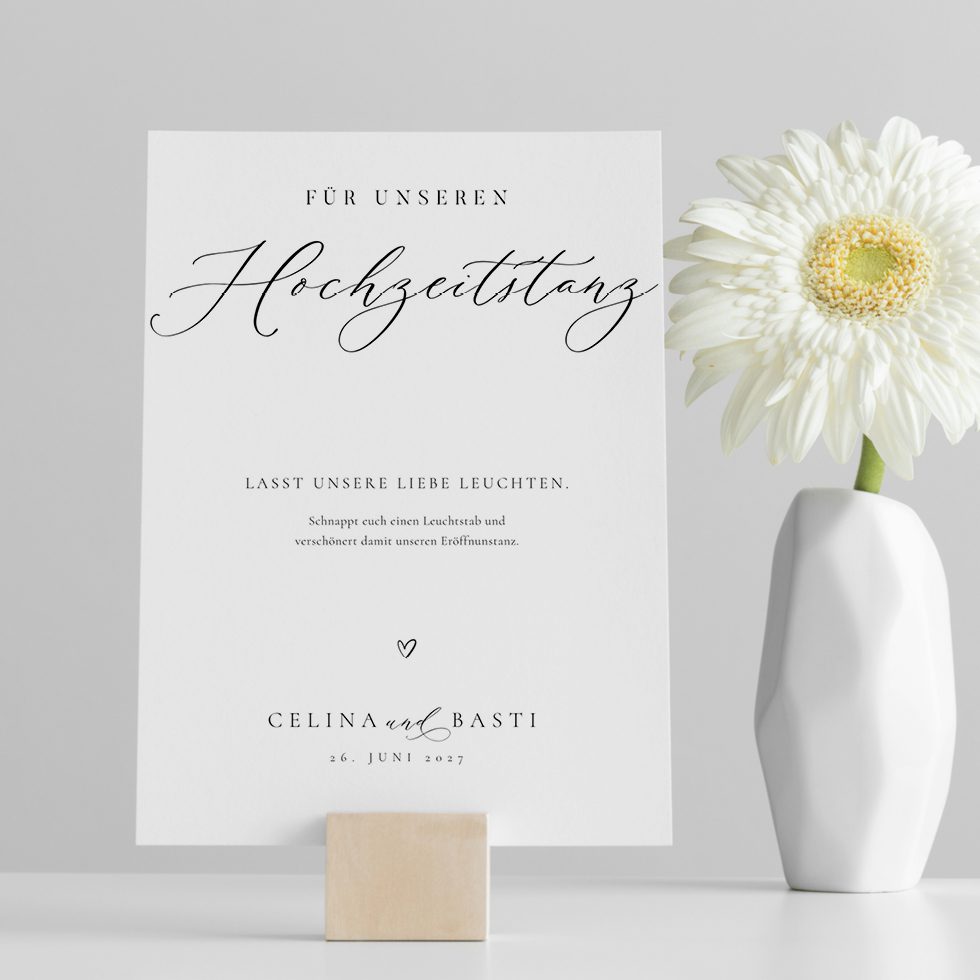 Hochzeitstanz Accessoires Schild elegant Hochzeitstanz Accessoires Schild elegant