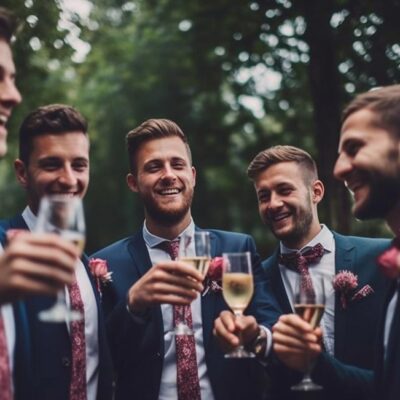 Anzug Hochzeitsgäste Blau Groomsmen