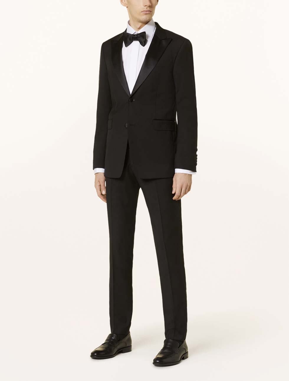 Hochzeitsanzug Schwarz Smoking breites Revers