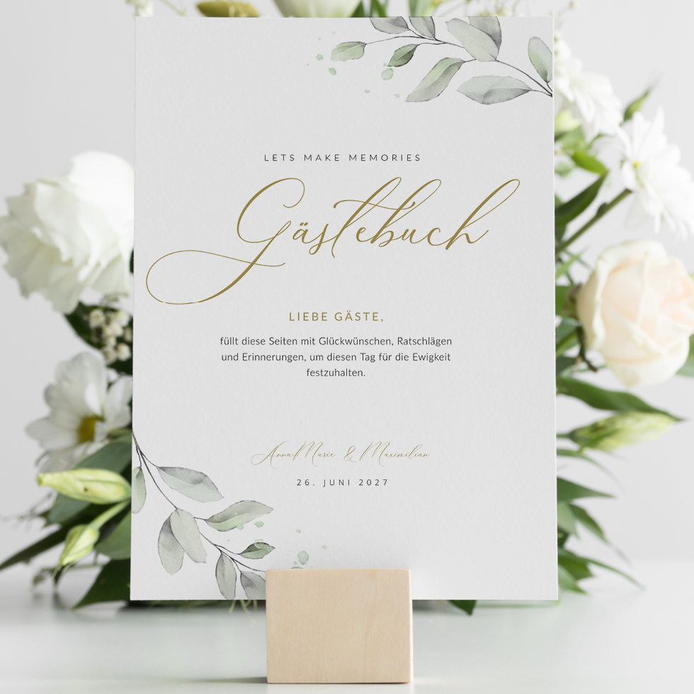 Gästebuch Schild Hochzeit Eukalyptus Gästebuch Schild Hochzeit Eukalyptus